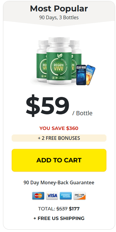 Regenvive Bulk Offer: 3 bottles for $207 ($59 per bottle)