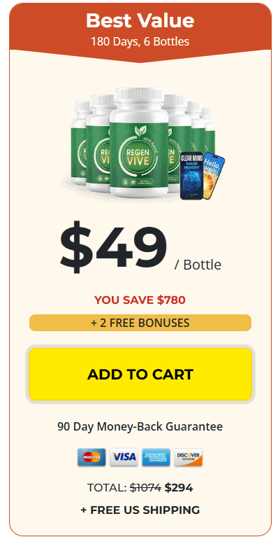 Regenvive Super Saver Pack: 6 Bottles for $294 ($49 per bottle)